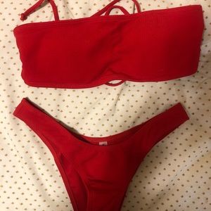 red zaful bikini